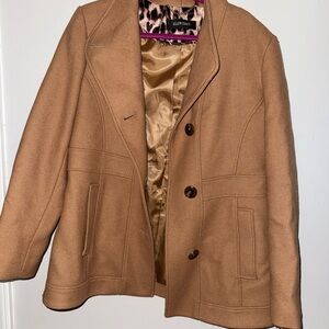 Ellen Tracy Women's Camel Pea Coat
